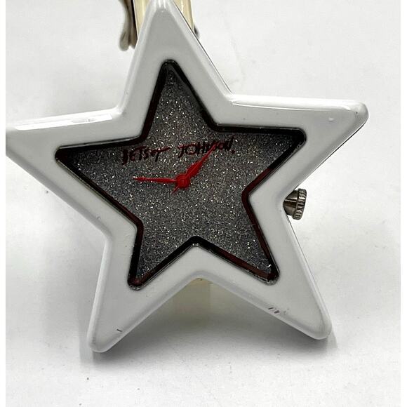 Betsey Johnson Starlette White Star Shaped Glitter Watch New‎ Battery BJ2130